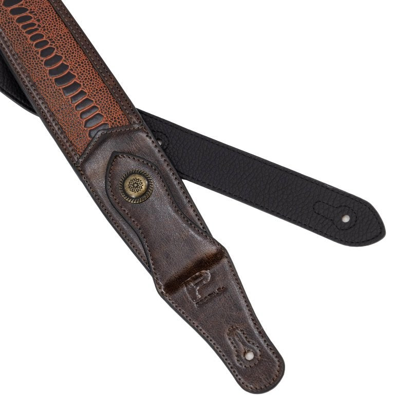 Profile - Western Strap with Brass Buckle, Brown Crocodile Pattern - PGS-EGL-6500-BR