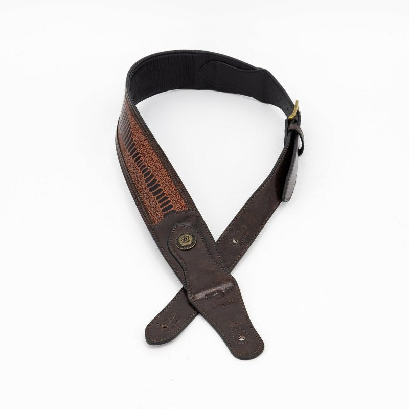 Profile - Western Strap with Brass Buckle, Brown Crocodile Pattern - PGS-EGL-6500-BR