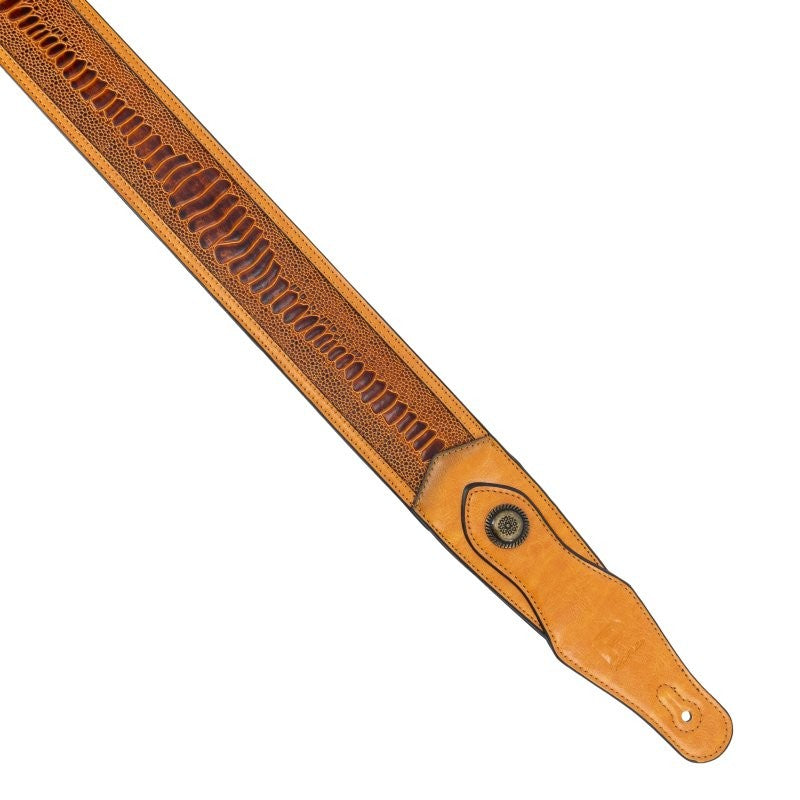 Profile - Western Strap with Brass Buckle, Tan Crocodile Pattern - PGS-EGL-6500-TN