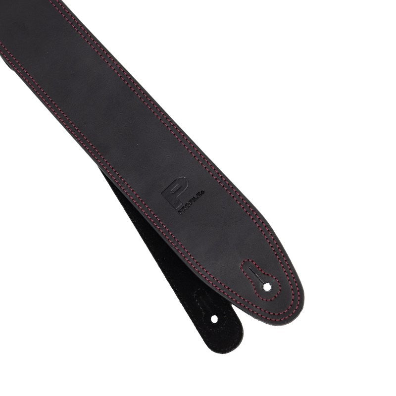 Profile - 2.5" Leather Strap with Red Double Stitching, Black - PGS-IL-7100-BKRD