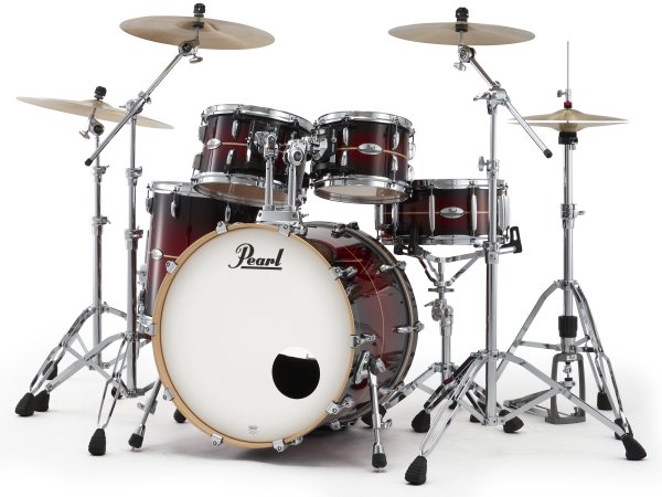 Pearl - PMX Series 4-Piece Drum Shell Pack, Red Stripe Burst - PMX924BEDPC836