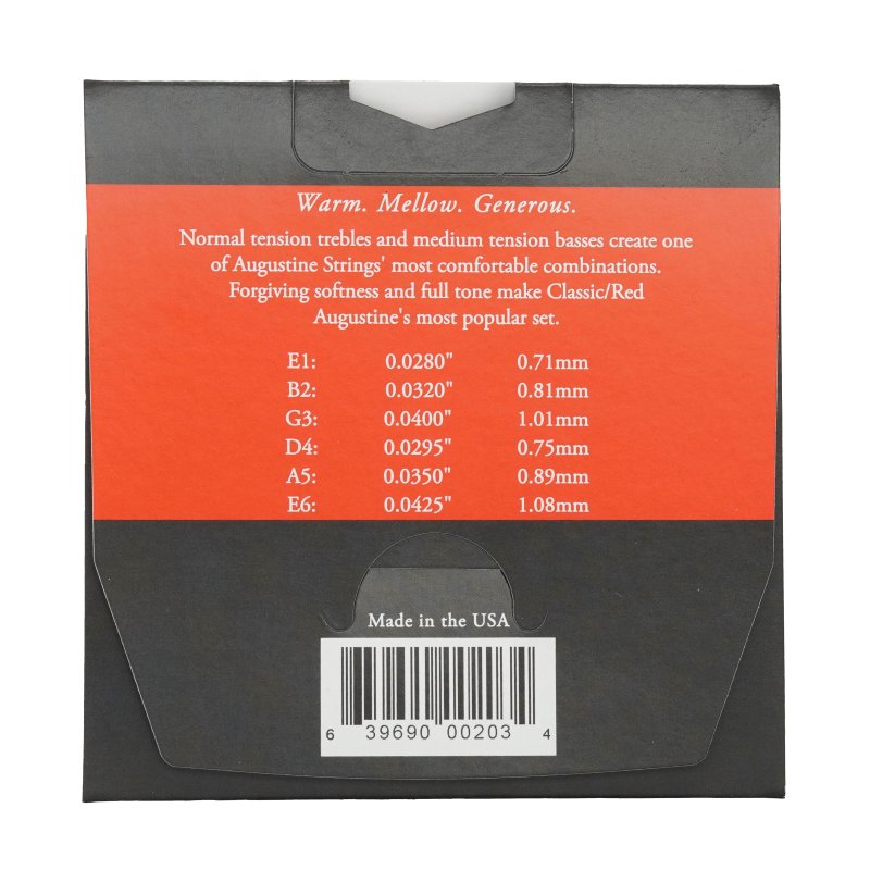 Augustine - CLASSIC/RED - MEDIUM TENSION E/6th GUITAR SINGLE STRING - RD6E