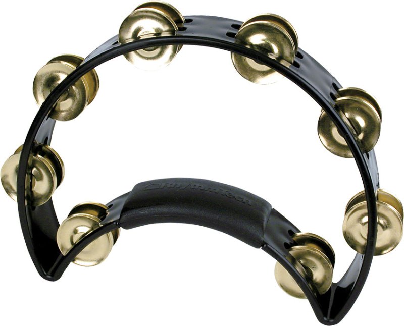 Rhythm Tech - RT1011 Black with Brass Jingles Tambourine - RT1011