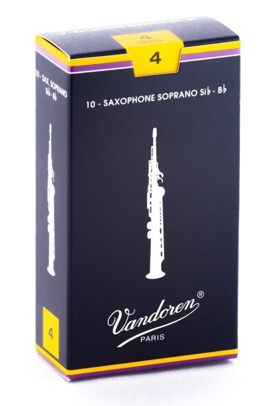 Vandoren - Soprano Sax Traditional Reeds Strength 4; Box of 10 - SR204
