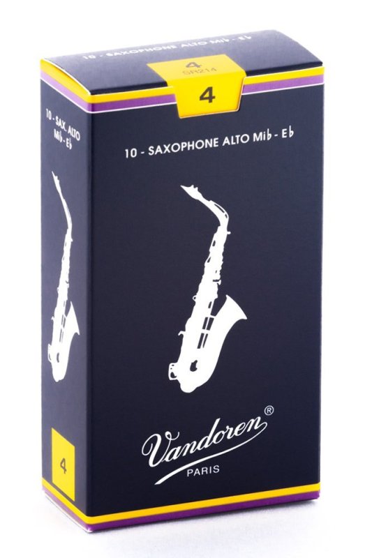 Vandoren - Alto Sax Traditional Reeds Strength 4; Box of 10 - SR214