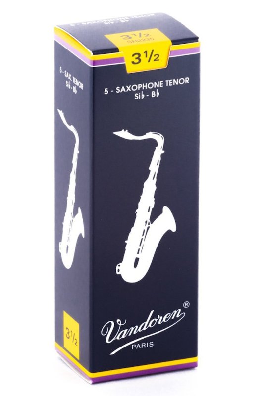 Vandoren - Tenor Sax Traditional Reeds Strength 3.5; Box of 5 - SR2235