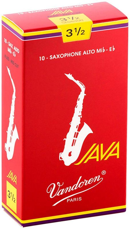Vandoren - Alto Sax JAVA Red Reeds Strength 3.5; Box of 10 - SR2635R