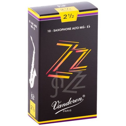 Vandoren - Alto Sax ZZ Reeds Strength 2.5; Box of 10 - SR4125