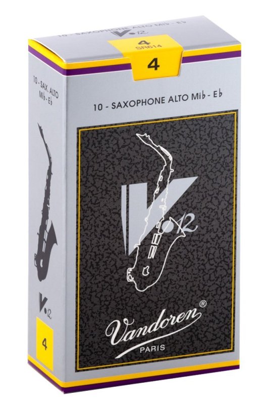 Vandoren - Alto Sax V.12 Reeds Strength 4; Box of 10 - SR614