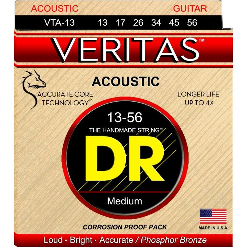DR Handmade Strings - Veritas Acoustic Guitar Strings - Medium (13-56) - VTA-13