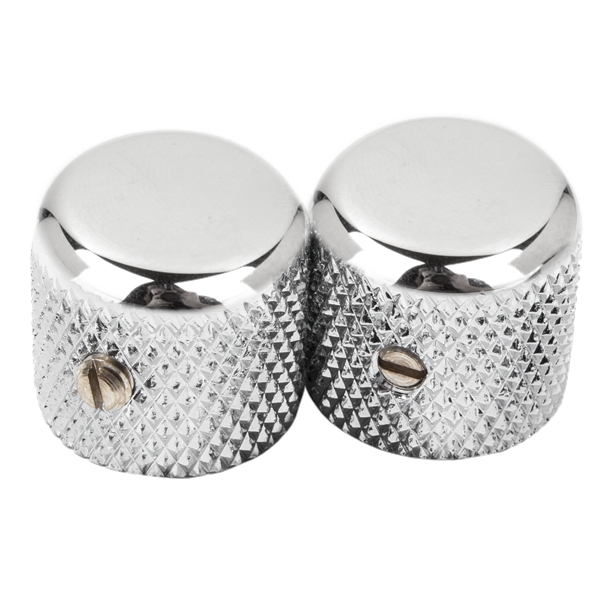 Fender - Pure Vintage '52 Telecaster® Knurled Knobs - (2) - Chrome - 009-4040-049