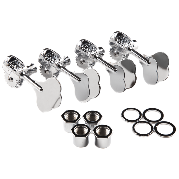 Fender - Deluxe "F" Stamp Bass Tuning Machines - (4) - Chrome - 009-7335-049