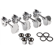 Fender - Deluxe "F" Stamp Bass Tuning Machines - (4) - Chrome - 009-7335-049