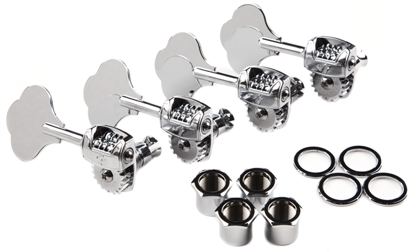 Fender - Deluxe "F" Stamp Bass Tuning Machines - Left-Hand - (4) - Chrome - 009-7336-049