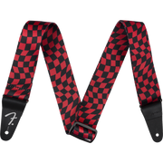Fender - Sangle en polyester à motif damier ondulé - Rouge - 099-0637-209