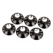 Fender - Pure Vintage Black/Silver Skirted Amplifier Knobs - (6) - 099-0930-000