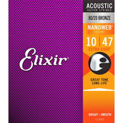 Elixir - Acoustic  XL 80/20 Bronze with Nanoweb Coating 11002  10-47