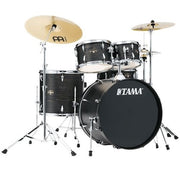 Tama - Imperialstar 5-piece Drum Kit Black Oak Wrap with Meinl HCS Cymbals IE52CBOW