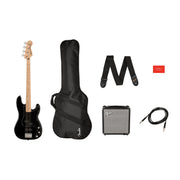 Squier - Affinity Series™ Precision Bass® PJ Pack - Maple Fingerboard - Black - Gig Bag - Rumble 15 - 120V 037-2981-006