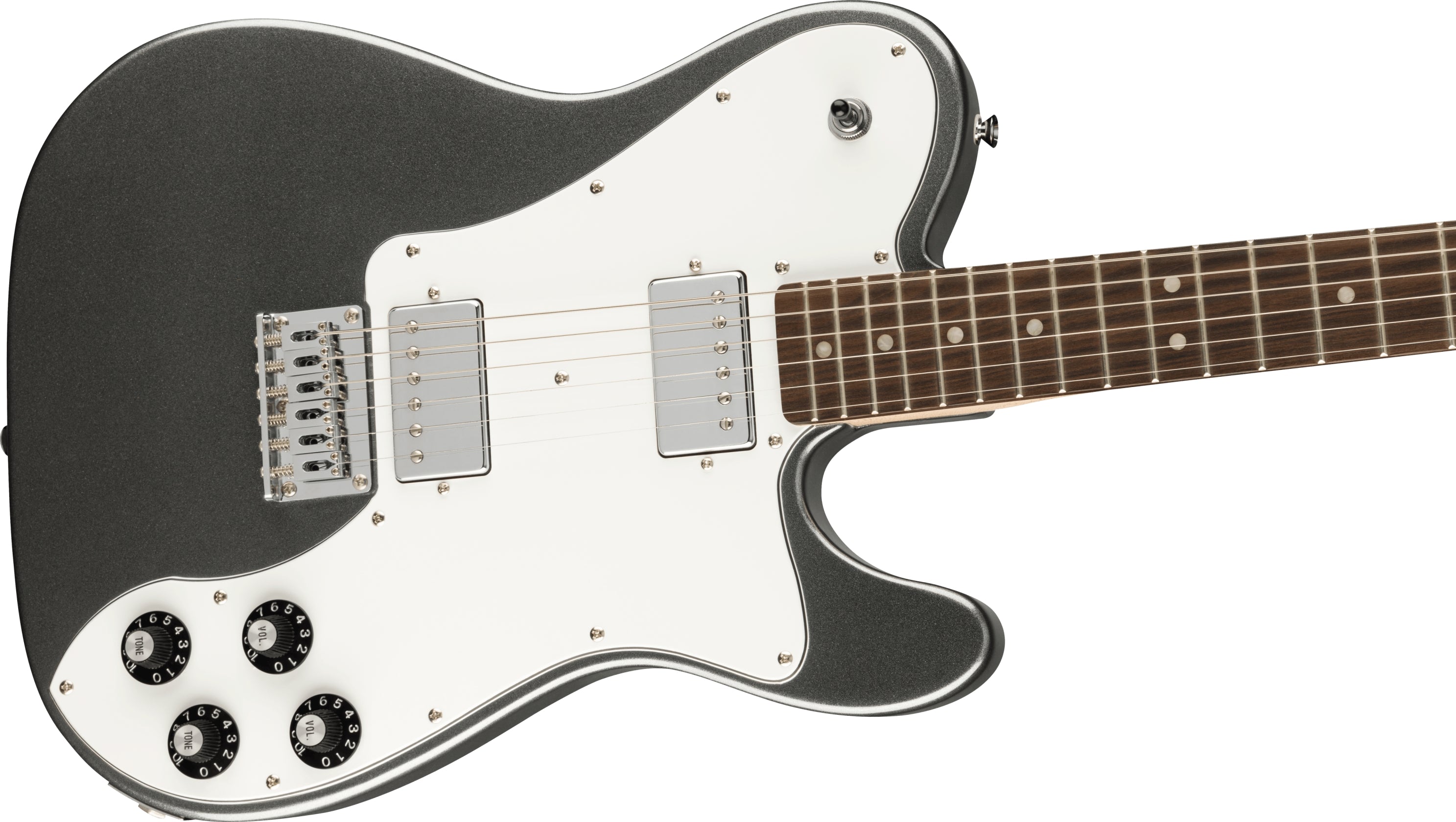 Squier - Affinity Series™ Telecaster® Deluxe - Laurel Fingerboard - White  Pickguard - Charcoal Frost Metallic 037-8250-569