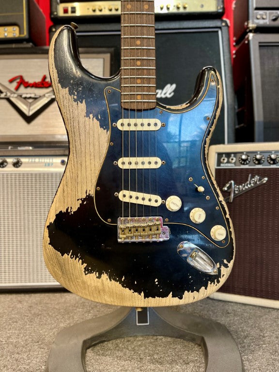 ★★Custom HardRelic Black Stratocaster★★ Fender Custom Shop Custom Deluxe HSS S-1 Stratocaster Relic