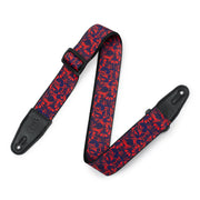 Levy's - 2-Inch Wide Polyester Guitar Strap with Purple & Red Skulls Motif MPD2-110