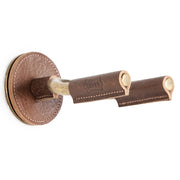 Levy's - Brass Forged Guitar Hanger with Brown Leather LVY-FGHNGR-BRBN