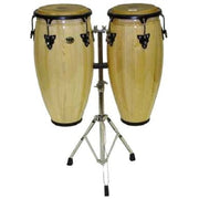 Mano Percussion - Ensemble Double Conga Naturel 10” & 11” with Stand MP1601-NA