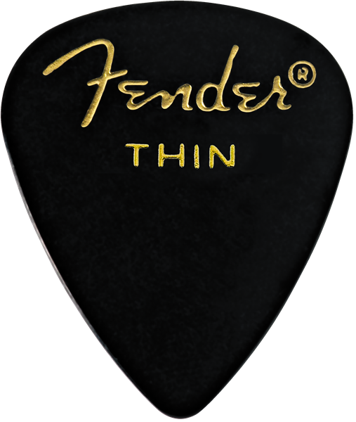 Fender - Classic Celluloid - Black - 351 Shape - Thin - 144 Count - 198-0351-106