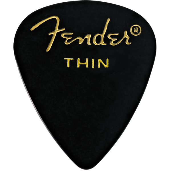 Fender - Classic Celluloid - Black - 351 Shape - Thin - 144 Count - 198-0351-106