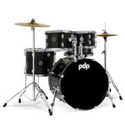 PDP - Center Stage Batterie 5-morceaux avec Quincaillerie Cymbales et Throne Iridescent Black Sparkle PDCE2015KTIB