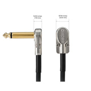 Boss - 3Pack BPC-4 Patch Cable 4" Right-Angle 1/4-Inch Pancake Connectors - (BPC-4-3)