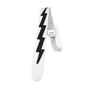 Perri's - 2.5" White / Black Famous Guitar Strap with Lightning Bolt  - P25LB-1252
