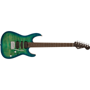 Charvel - MJ DK24 HSH 2PT W Acajou avec érable flammé - touche Wenge - Caribbean Burst - 292-9814-846