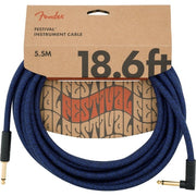 Fender - Festival Instrument Cable - Straight/Angle - 18.6' - Pure Hemp - Blue Dream - 099-0918-073