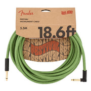 Fender - Festival Instrument Cable - Straight/Angle - 18.6' - Pure Hemp - Green - 099-0918-062