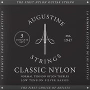 Augustine - CLASSIC/BLACK - LOW TENSION (3-Pack) - 3XABK-S