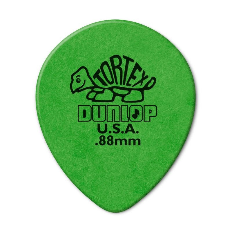 Dunlop - Green 0.88mm Tortex® Teardrop Guitar Pick (72/pack) - 413R-88