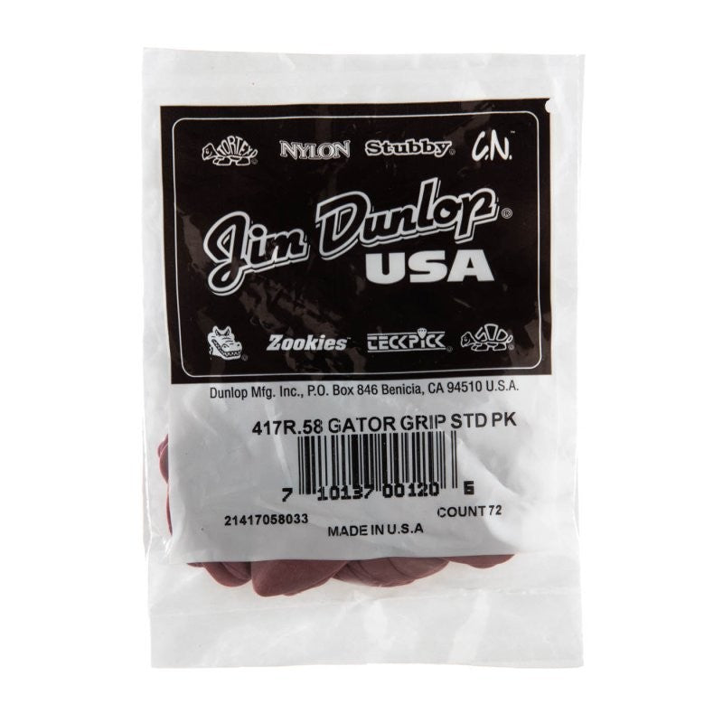 Dunlop - 0.58mm Gator Grip Guitar Pick  (72/bag) - 417R-58