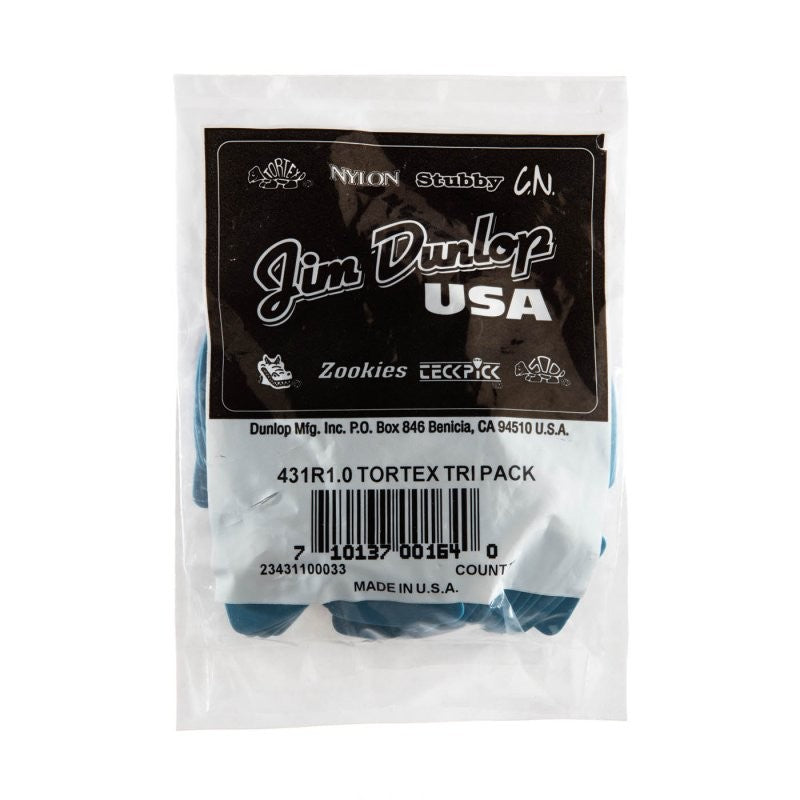 Dunlop - Blue 1.0mm Tortex® Triangle Guitar Pick (72/bag) - 431R1.0