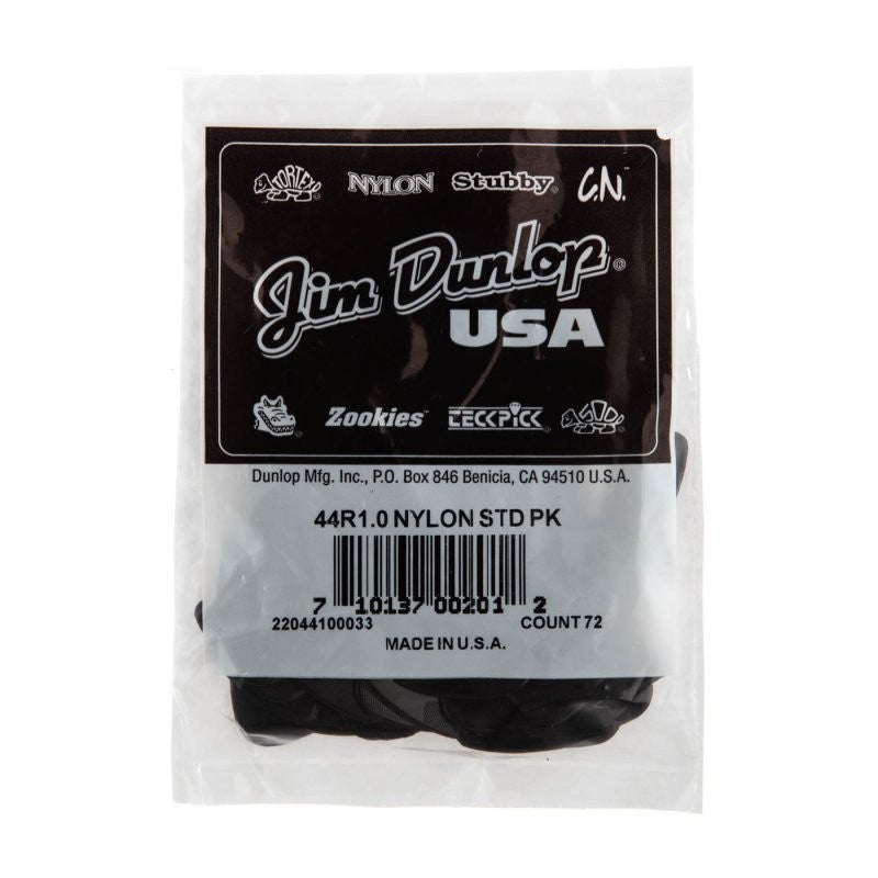 Dunlop - 1.0mm Nylon Guitar Pick (72/bag) - 44R1.0