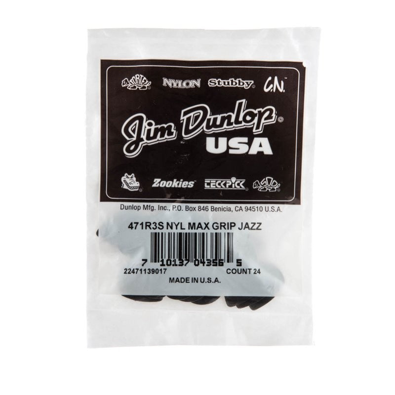 Dunlop - Max-grip® Jazz III Carbon Fiber Guitar Pick (24/pack) - 471R3S