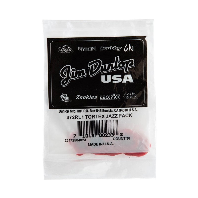 Dunlop - Red Tortex® Jazz I Guitar Pick (36/bag) - 472RL1