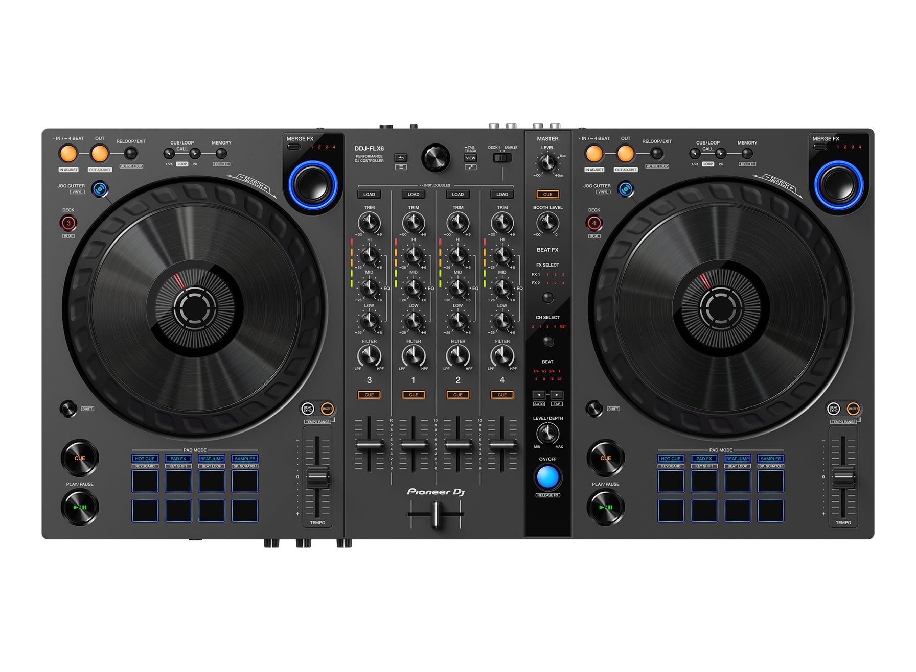 Pioneer DJ - DDJ-FLX6-GT 4-channel DJ controller for multiple DJ  applications (Graphite)