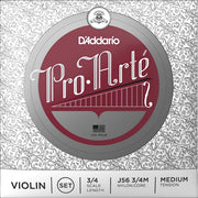 D'Addario - J56 3/4M Pro-Arte Violin String Set 3/4 Scale Medium Tension