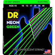 DR Strings - NGE-10 Coated Electric Neon Green Medium 10-46