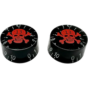 AxLabs - Pommeau de vitesse noir avec crâne rouge et inscription blanche - Lot de 2
