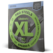 D'Addario - EPS300-5 ProSteels 5-String Bass, Custom Light, 43-127, Long Scale
