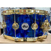 DW Drums - Série Collector's Caisse Claire 6.5x14 Blue Moonstone avec quincaillerie Or