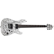 Schecter - C-1 Ink Bomb Guitare Électrique White with Black Splatters 2986-SHC